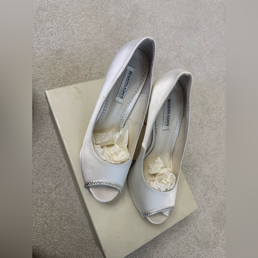 White Peep-Toe Heels